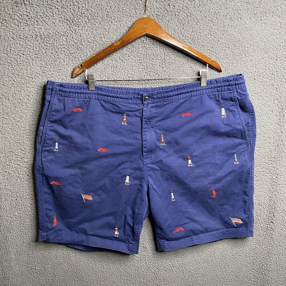 Polo Ralph Lauren 2XLT Shorts Embroidered Lighthouse Lobster Nautical Cotton